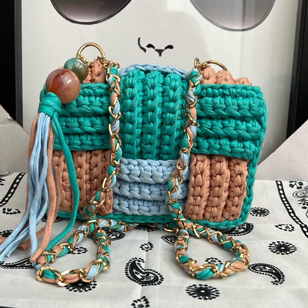 Handcrafted Multi Color Bag Mini Purse - Picture 4 of 17